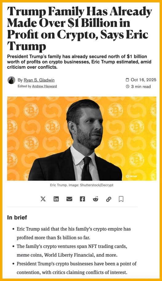 gia đình Trump kiếm hơn 1 tỷ USD từ crypto