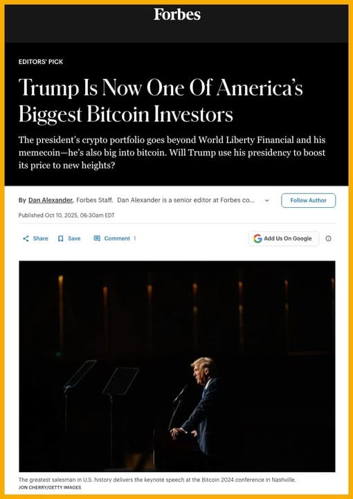 Tổng thống Trump nắm giữ Bitcoin