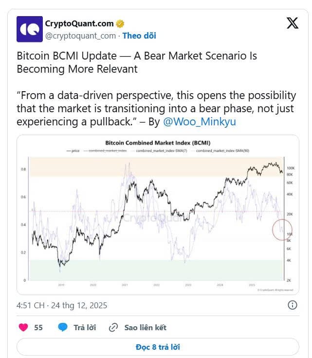 CryptoQuant cảnh báo: Thị trường crypto đang “reset”, không đơn thuần là điều chỉnh giá 2 CryptoQuant cảnh báo: Thị trường crypto đang “reset”